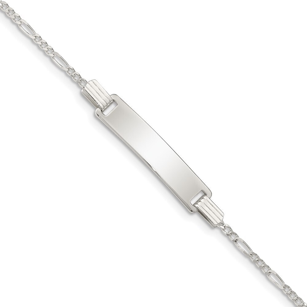 Kazi Luxury Sterling Silver 6inch Polished Engraveable ID Bracelet